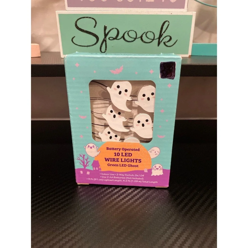 Halloween bundle of 4 - HEY THERE‎ BOO! LET'S GET SPOOKY - 10 LED WIRE LIGHTS